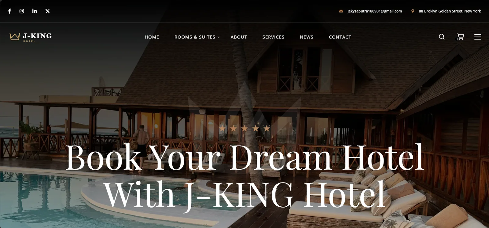 J-KING Hotel booking website homepage