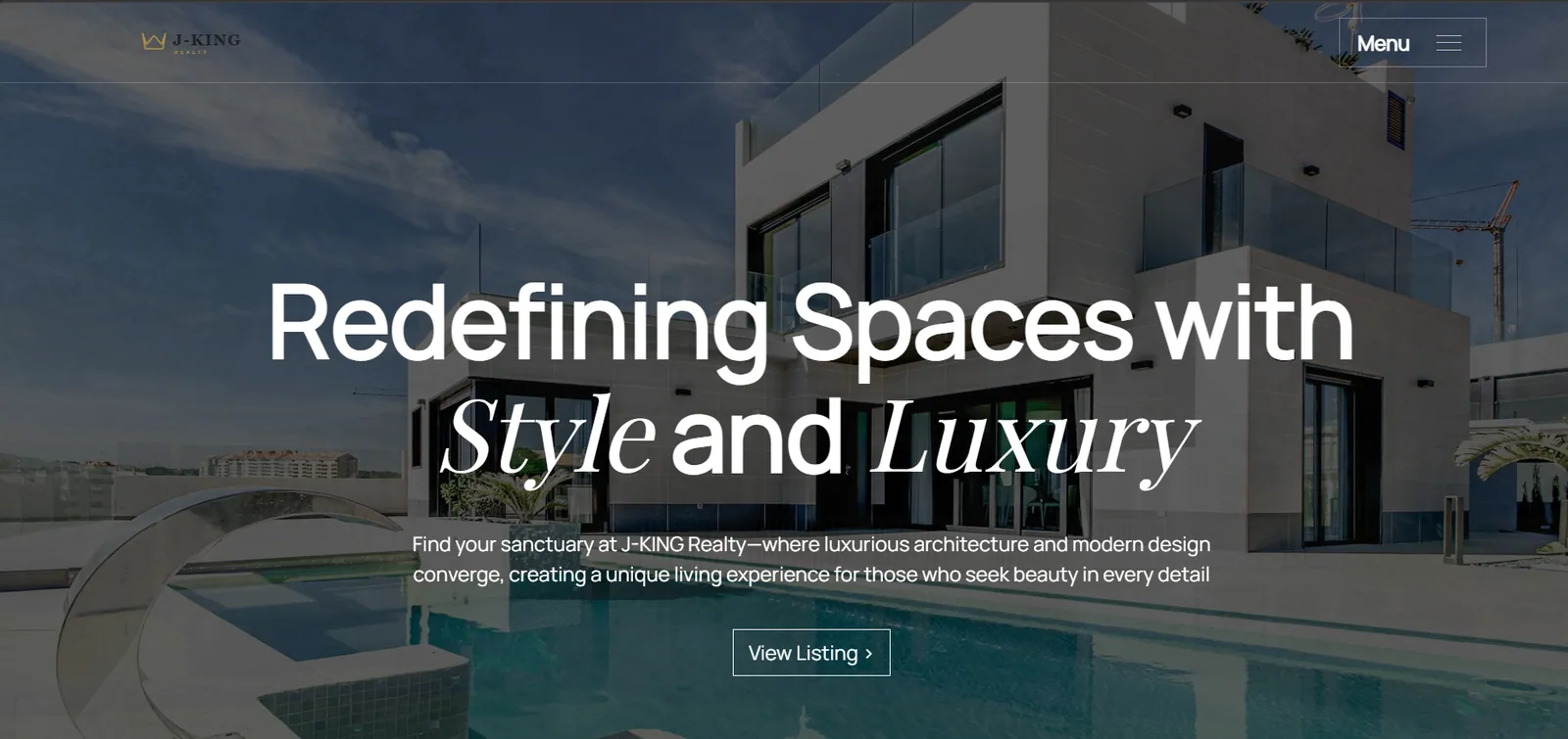 J-KING Realty property website homepage